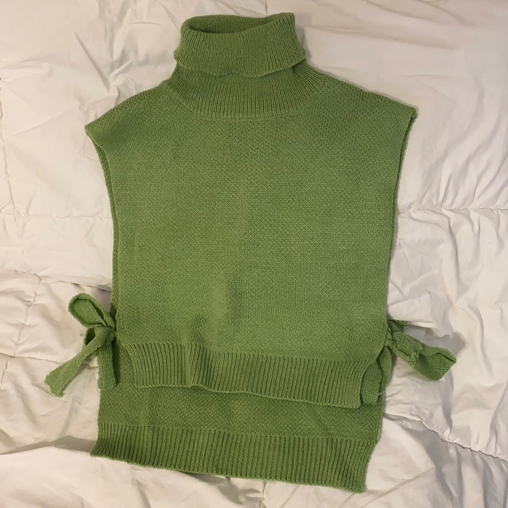 Turtle neck sweater vest from Shein.